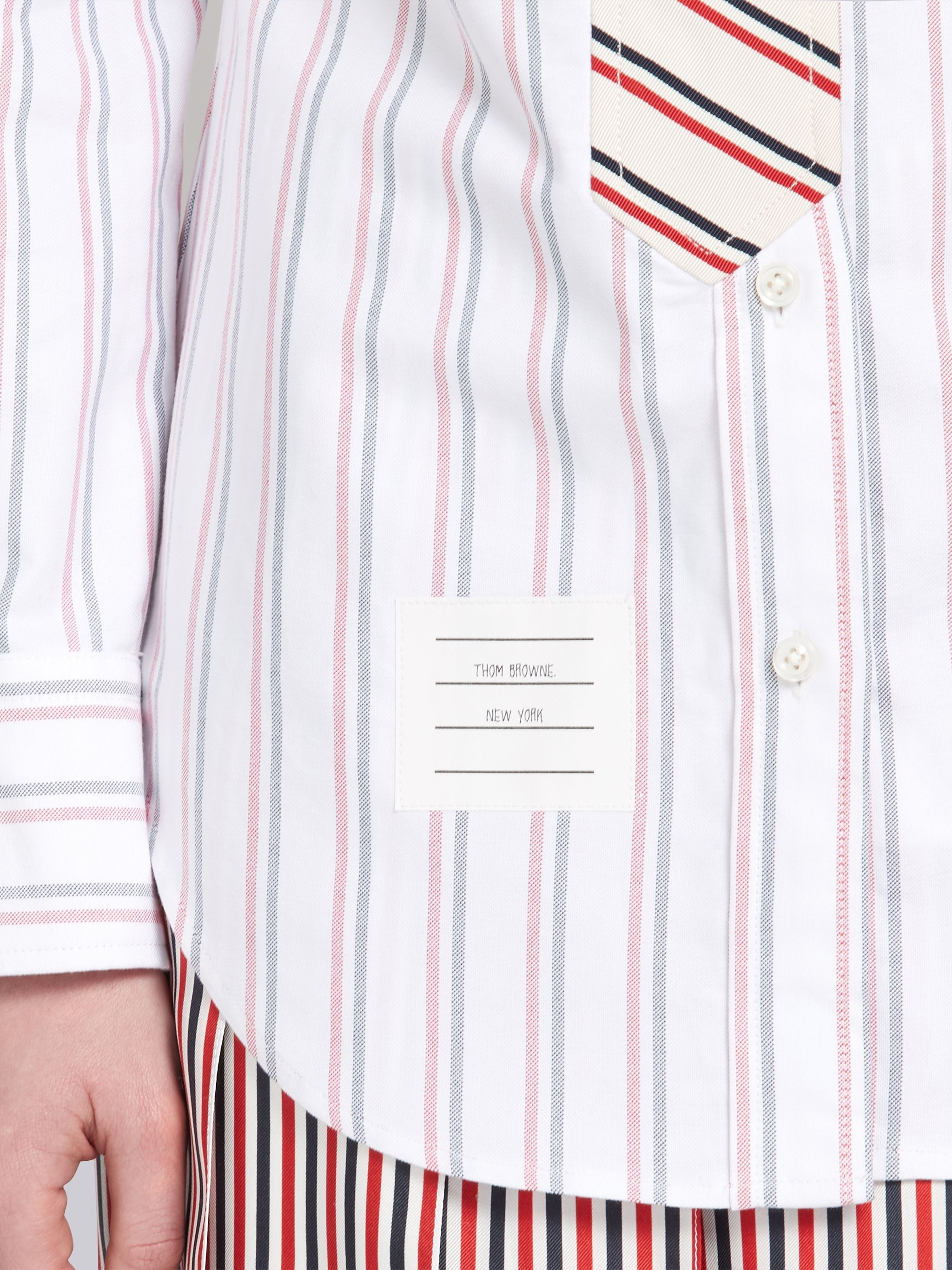 TROMPE L'OEIL BOW TIE TRICOLOR SHIRT - 6