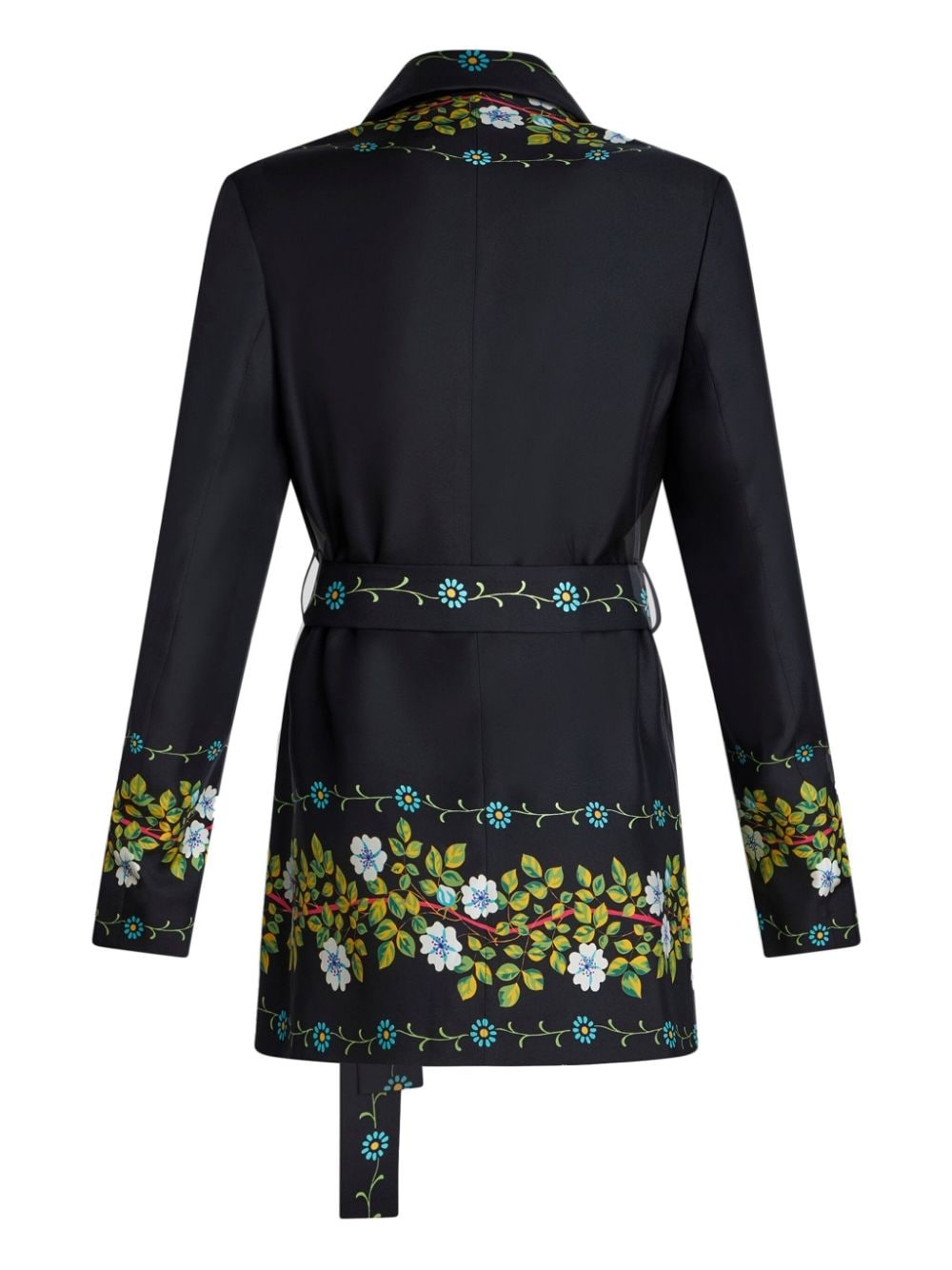 floral-print silk jacket - 6