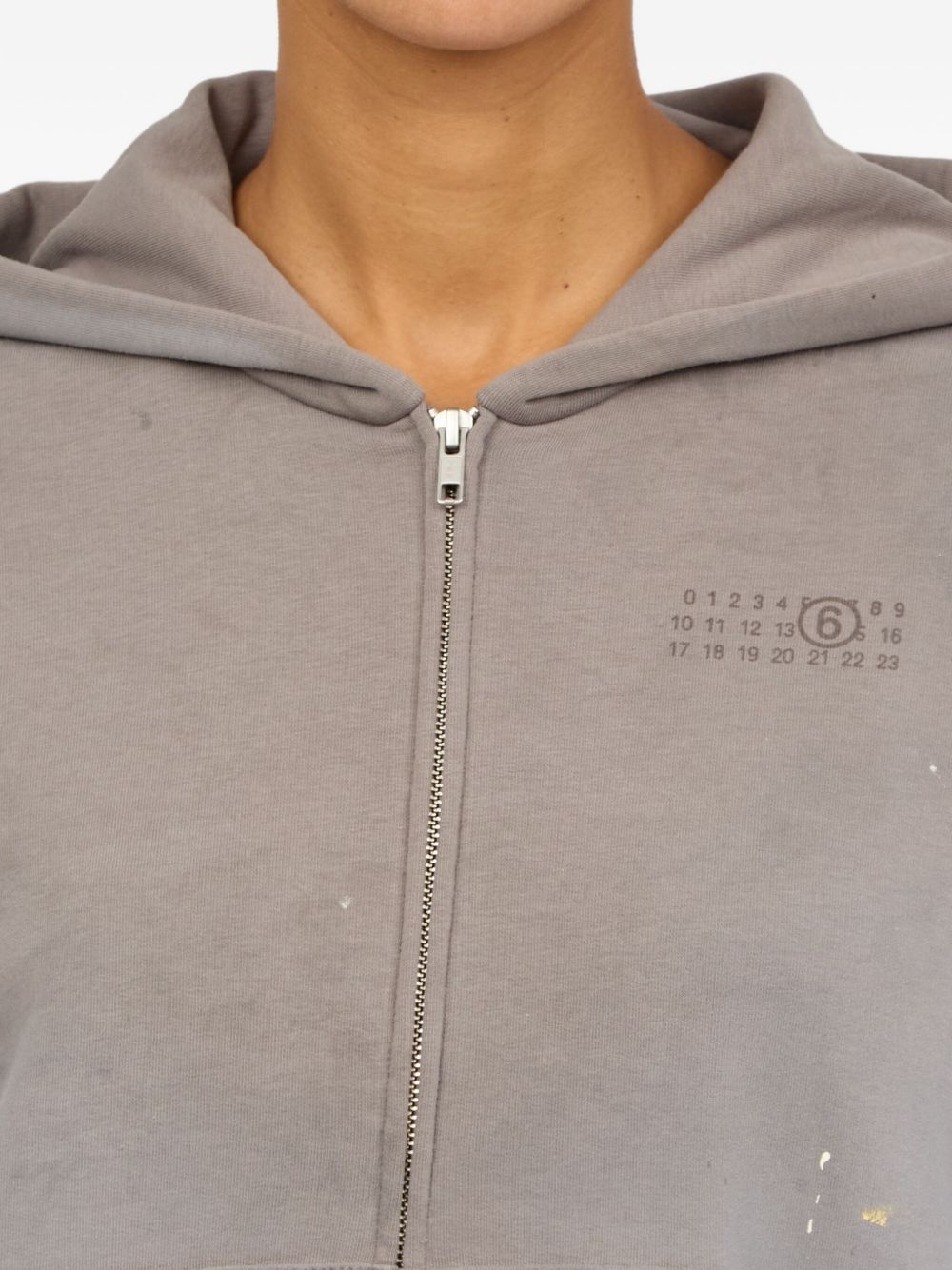 numbers-print hoodie - 7