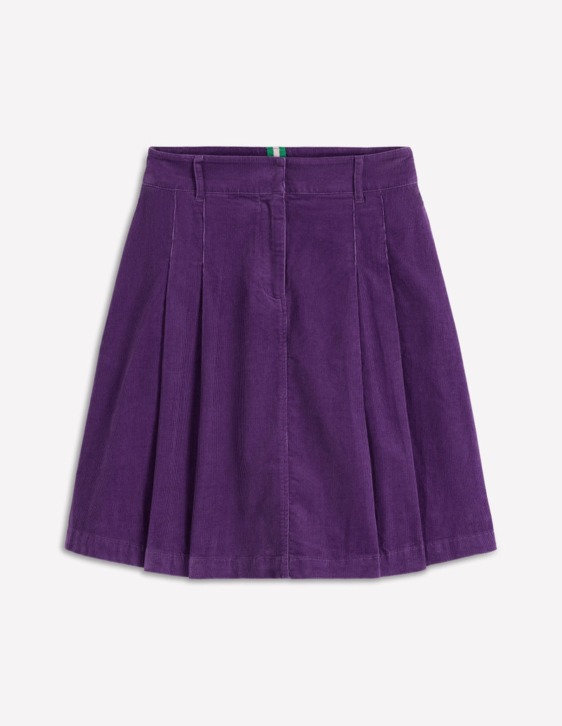 Pleated Cord Skirt-Mystic Purple 1