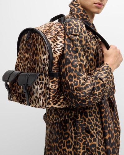 Giuseppe Zanotti Men's Leopard-Print Leather Backpack outlook