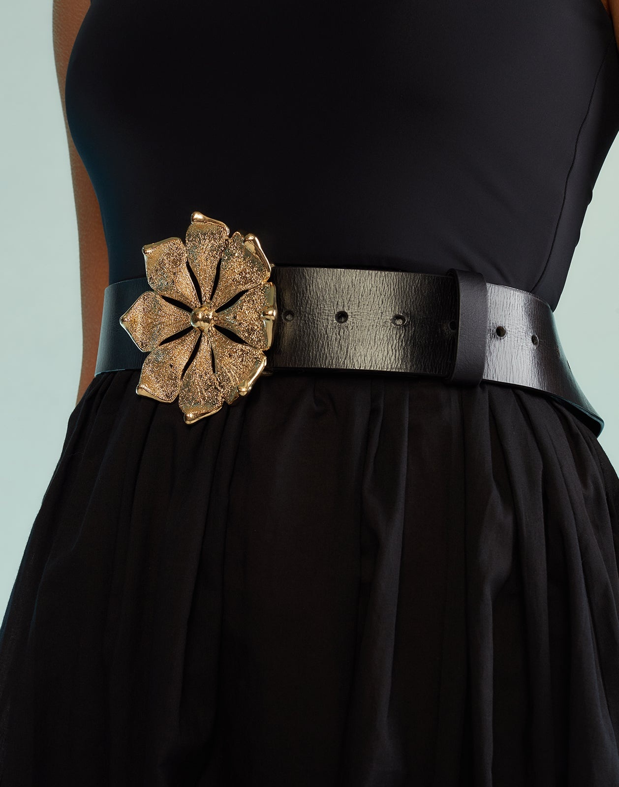 Gold Flower Buckle Belt - 3