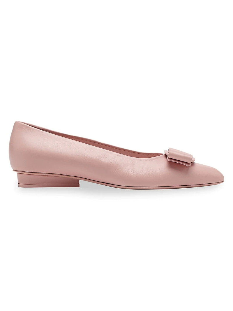 Viva Bow Leather Ballerina Flats - 1