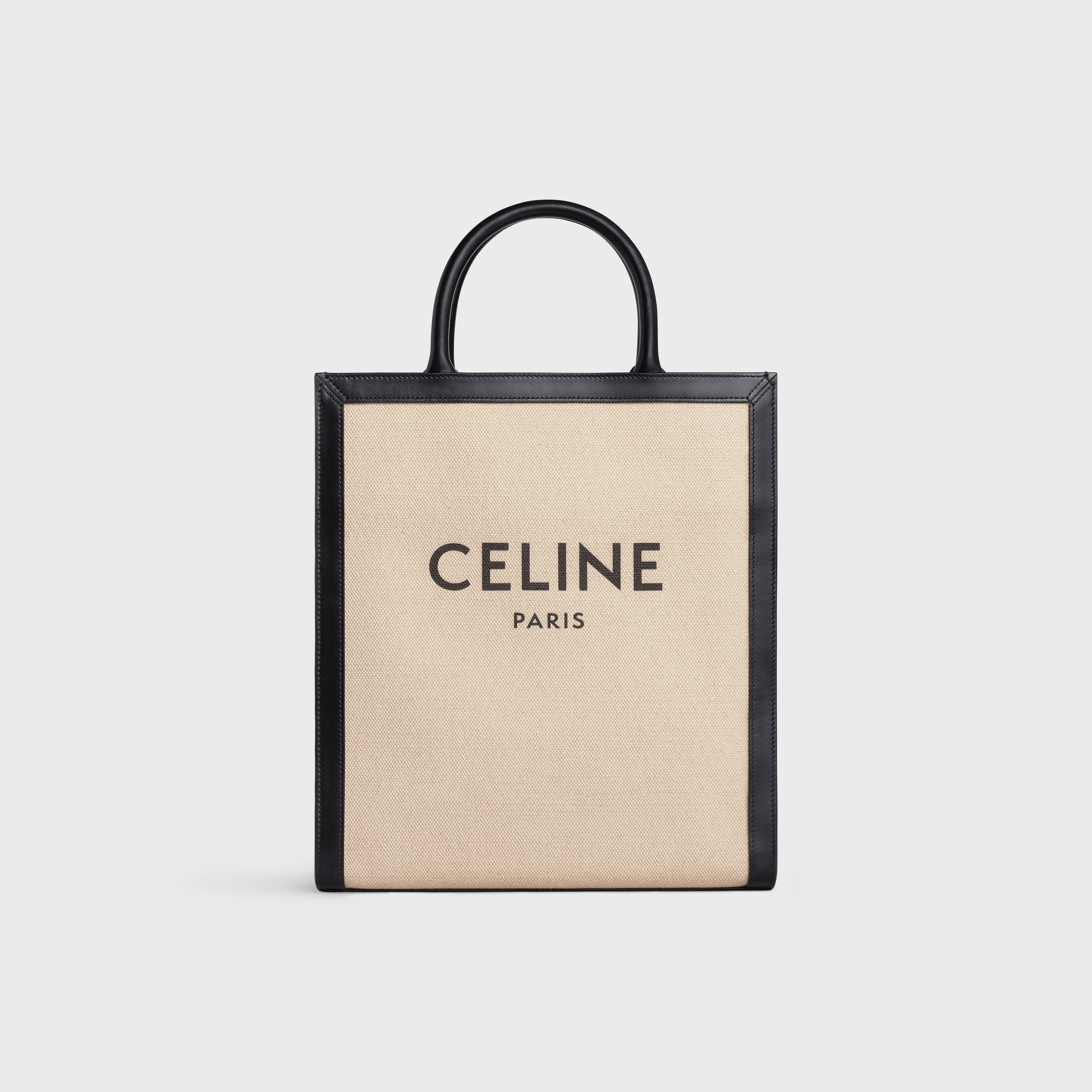 Small Vertical Cabas Celine in Textile with Celine print and Calfskin - 1