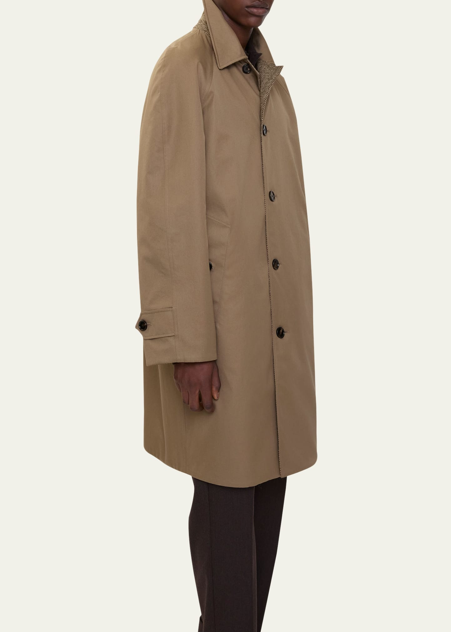 Men's Chevington Herringbone Wool Dual Burberry Car Coat - 4