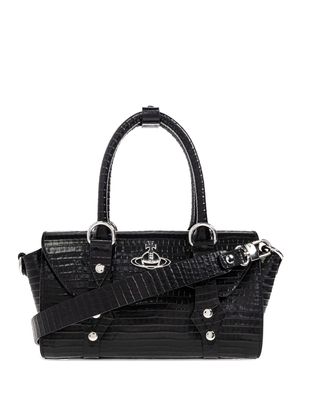 croc-embossed tote bag - 1