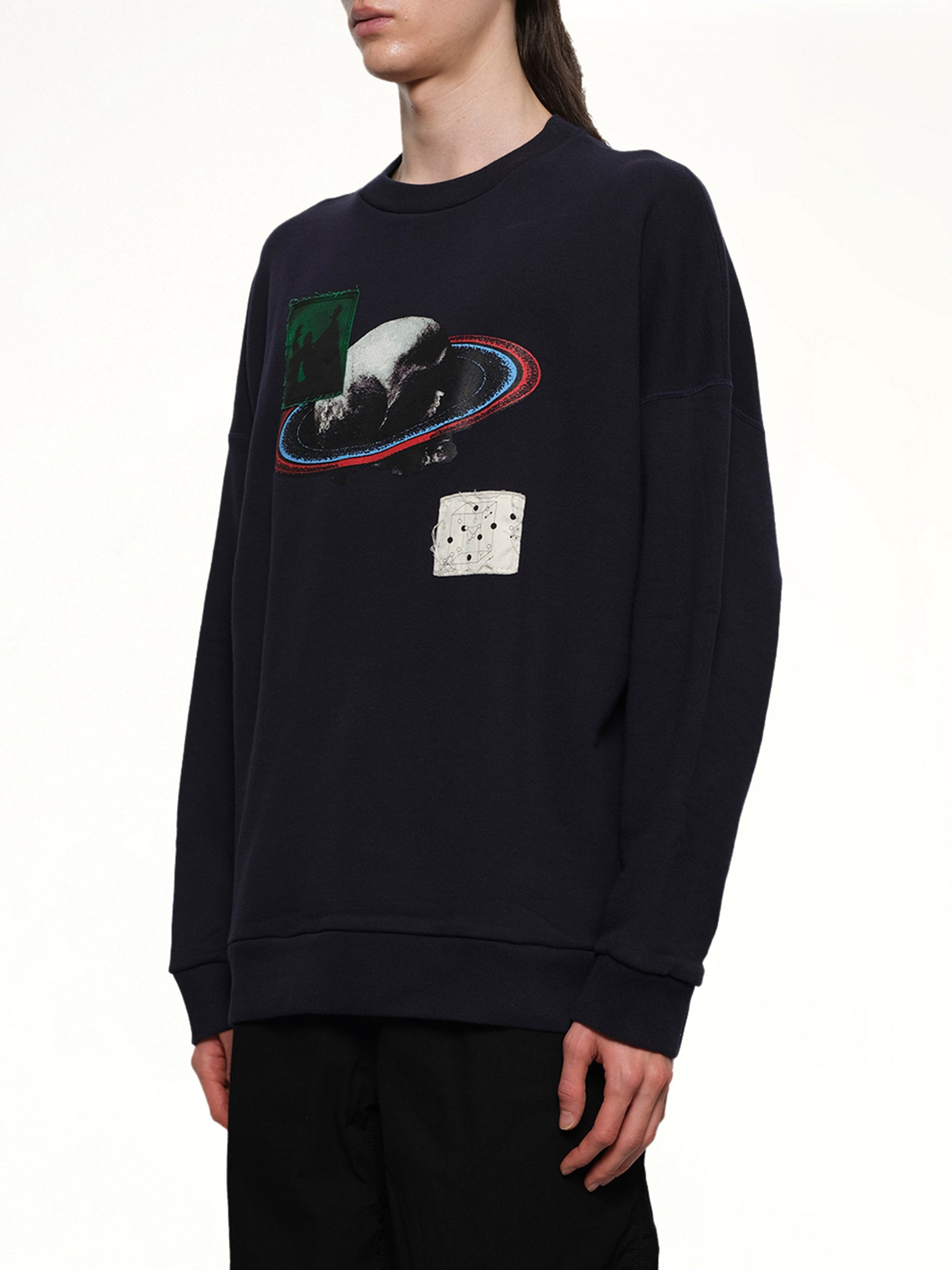 Graphic Patches Sweatshirt in Navy - 3