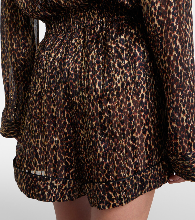 Leopard-print silk shorts 4