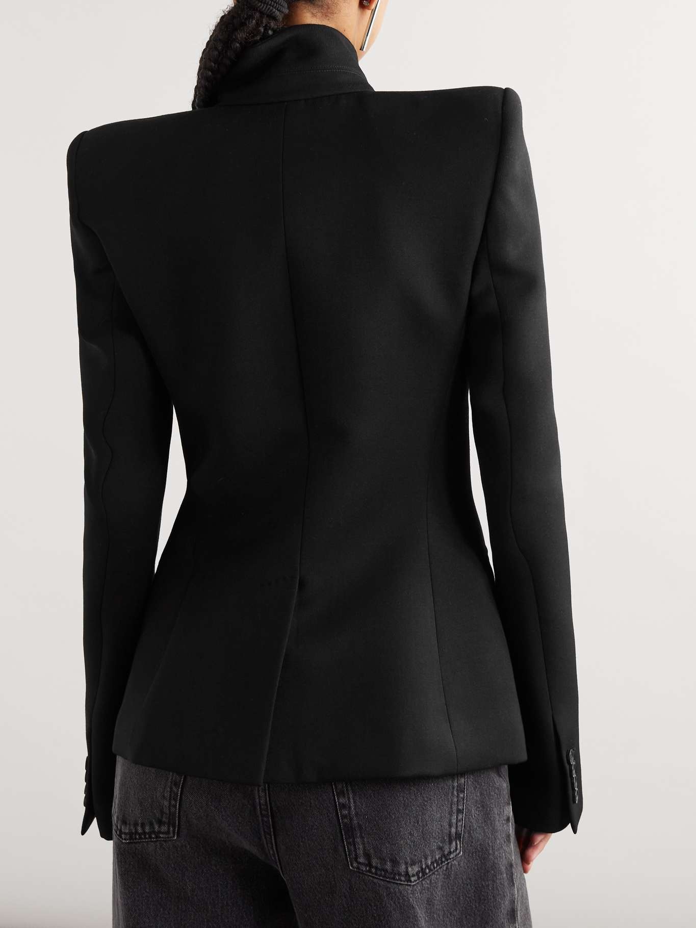 Asymmetric wool blazer - 4