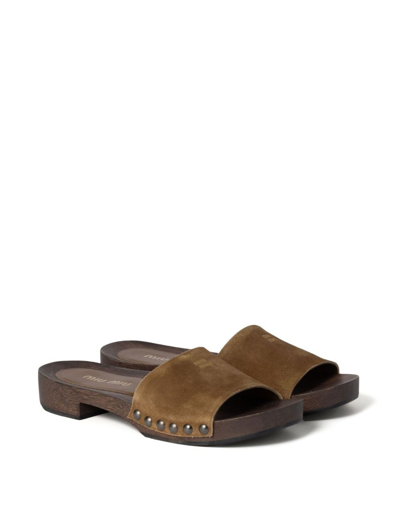 Miu Miu faded-suede clogs outlook
