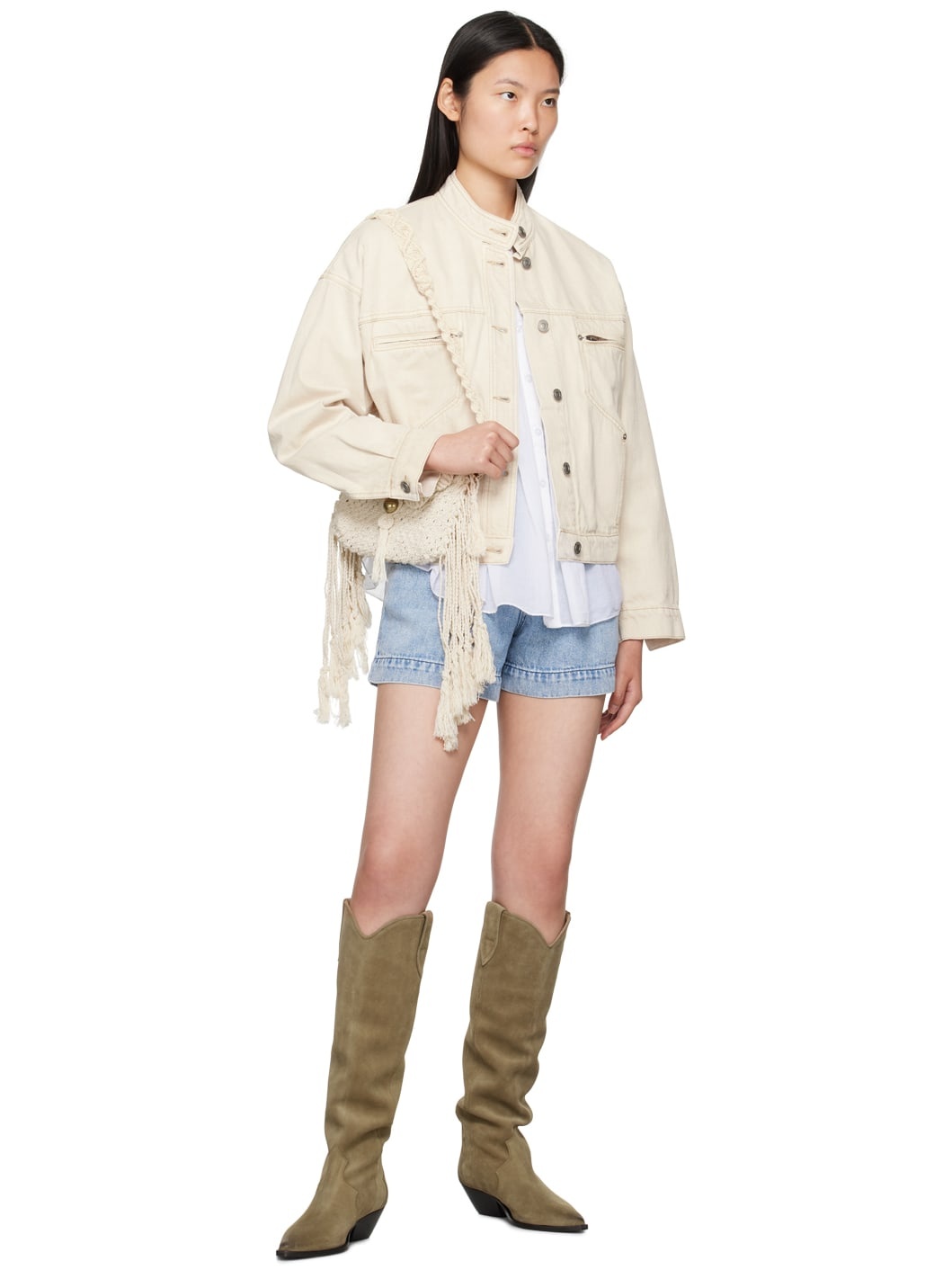 Blue Titea Denim Shorts - 4