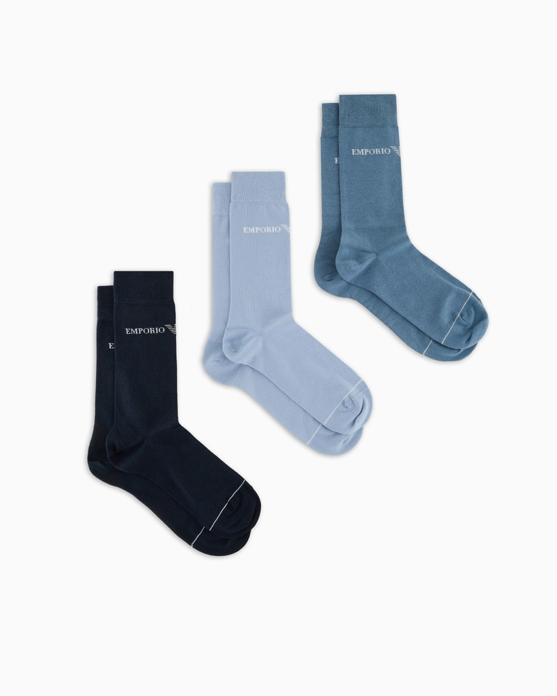 THREE-PACK OF SOCKS WITH JACQUARD EMPORIO ARMANI LOGO 1