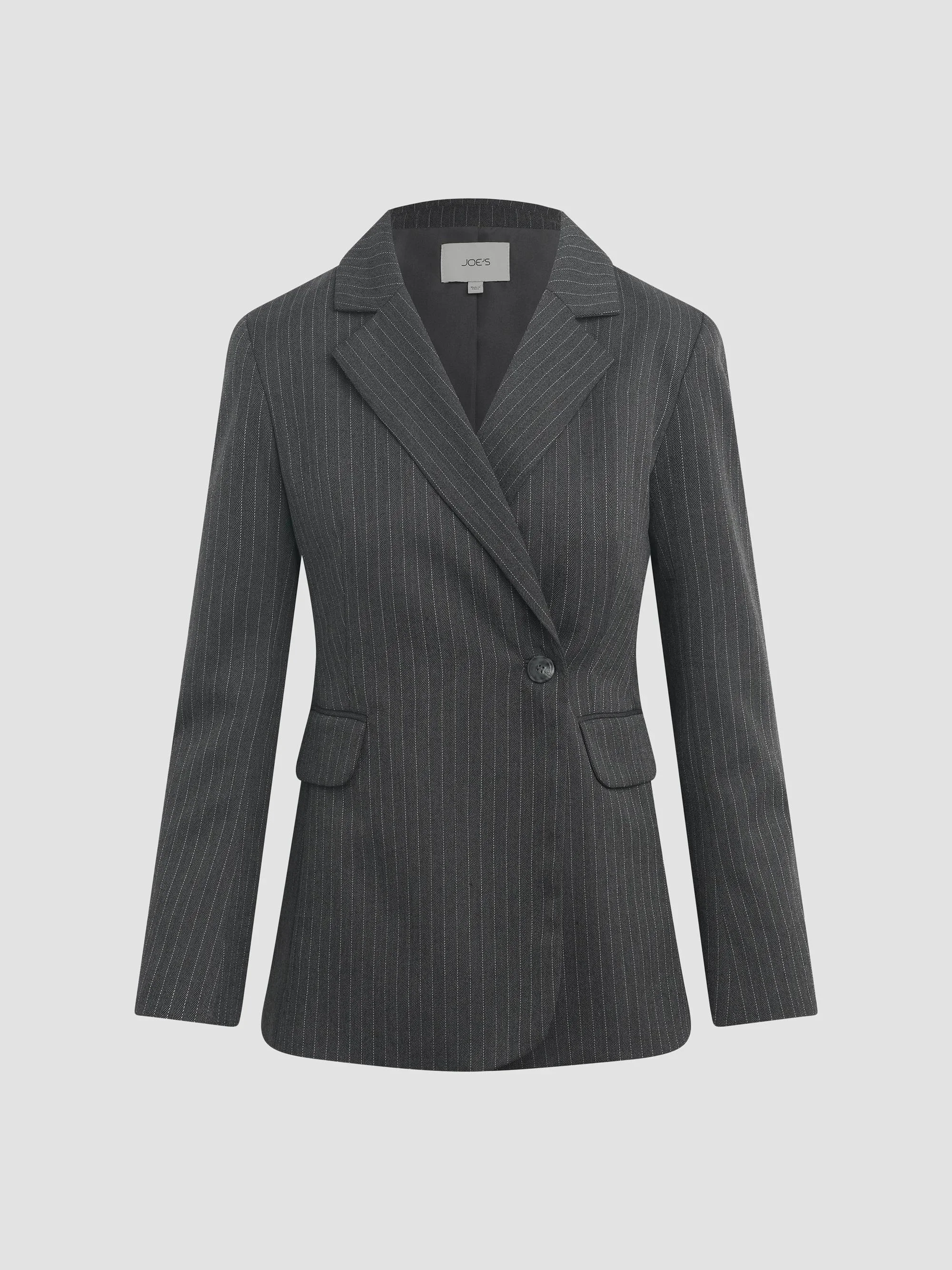 Women's Mecah Pinstripe Double-Breasted Blazer - Charcoal Pinstripe - 1