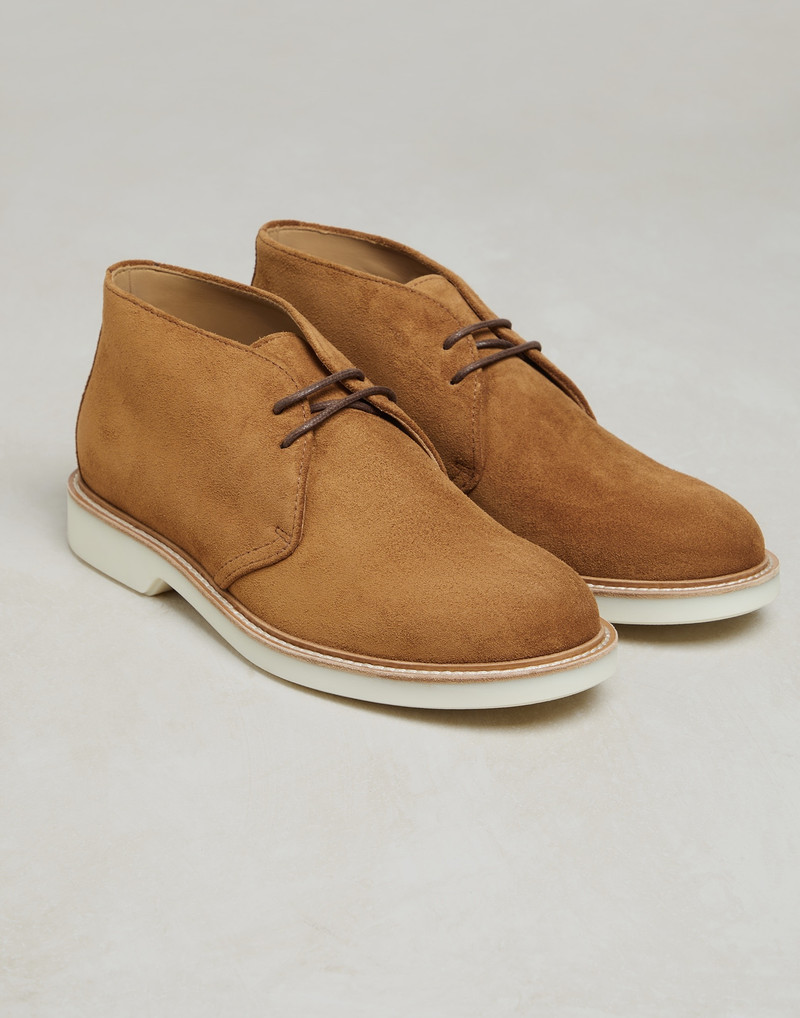 Suede mid boots with white sole 2