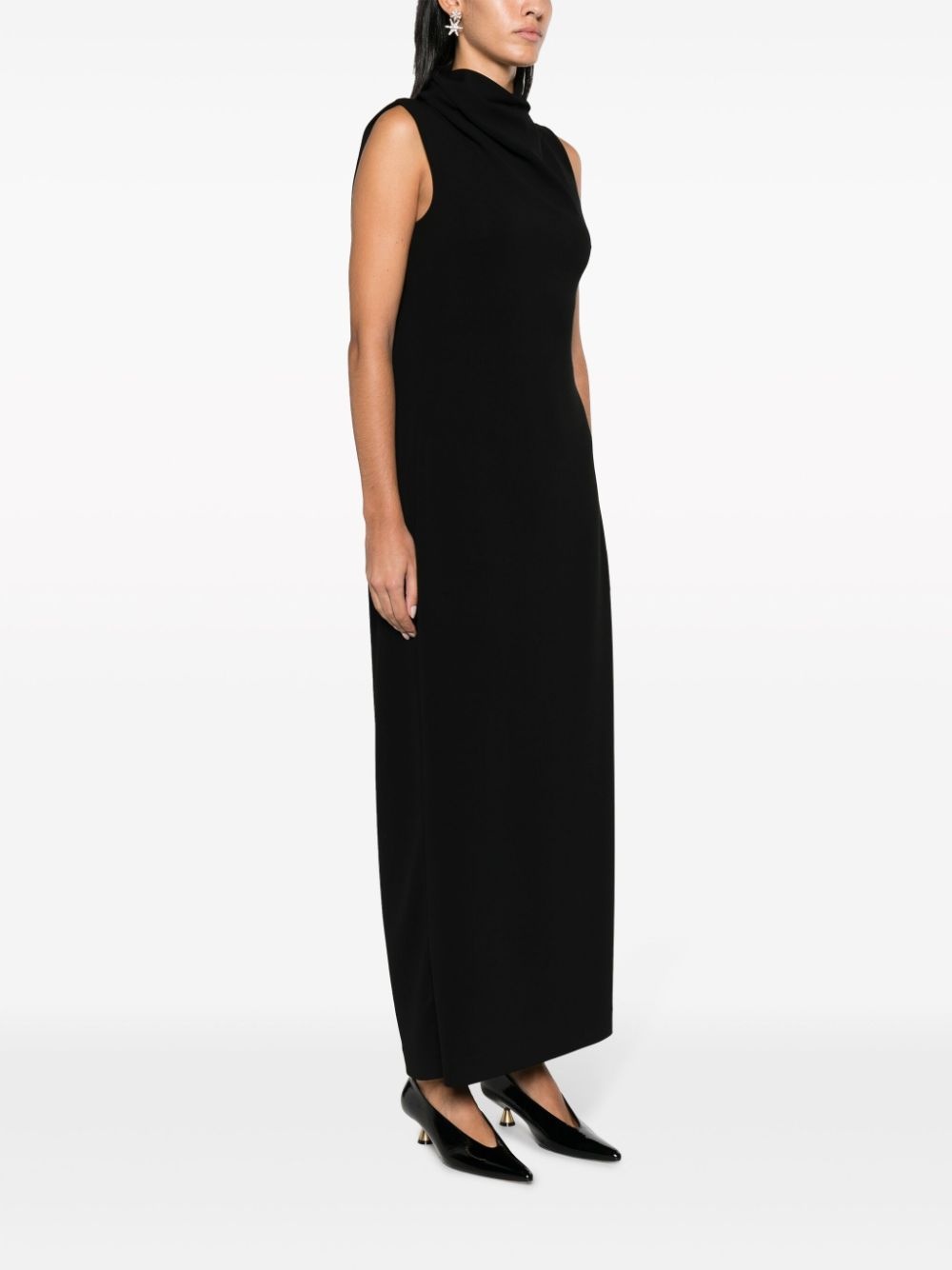 cowl-neck sleeveless maxi dress - 3