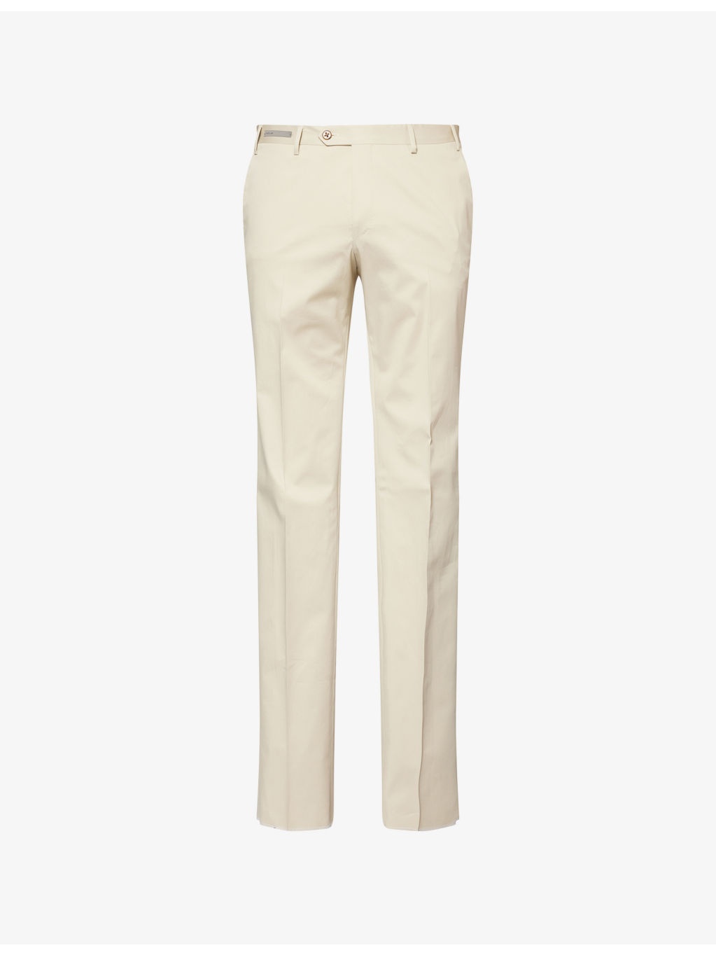 Slim-Leg Mid-Rise Stretch-Cotton Trousers - 1
