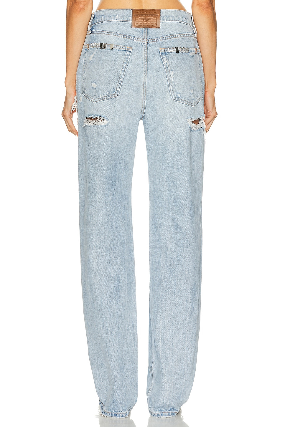Distressed Mid Rise Wide Leg - 4