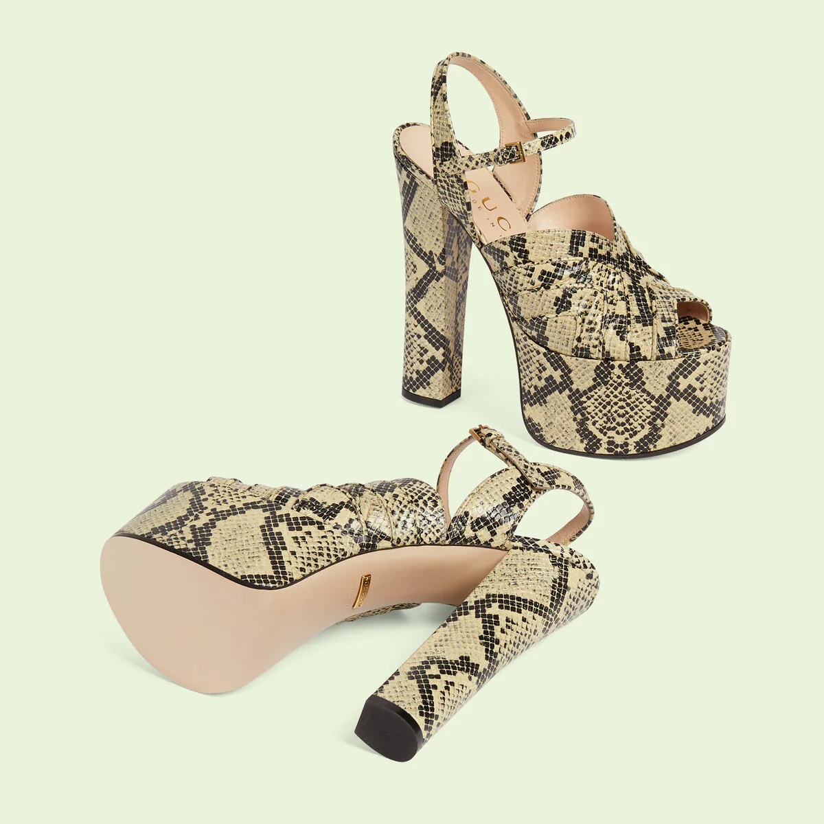 Women's python print platform sandal - 6