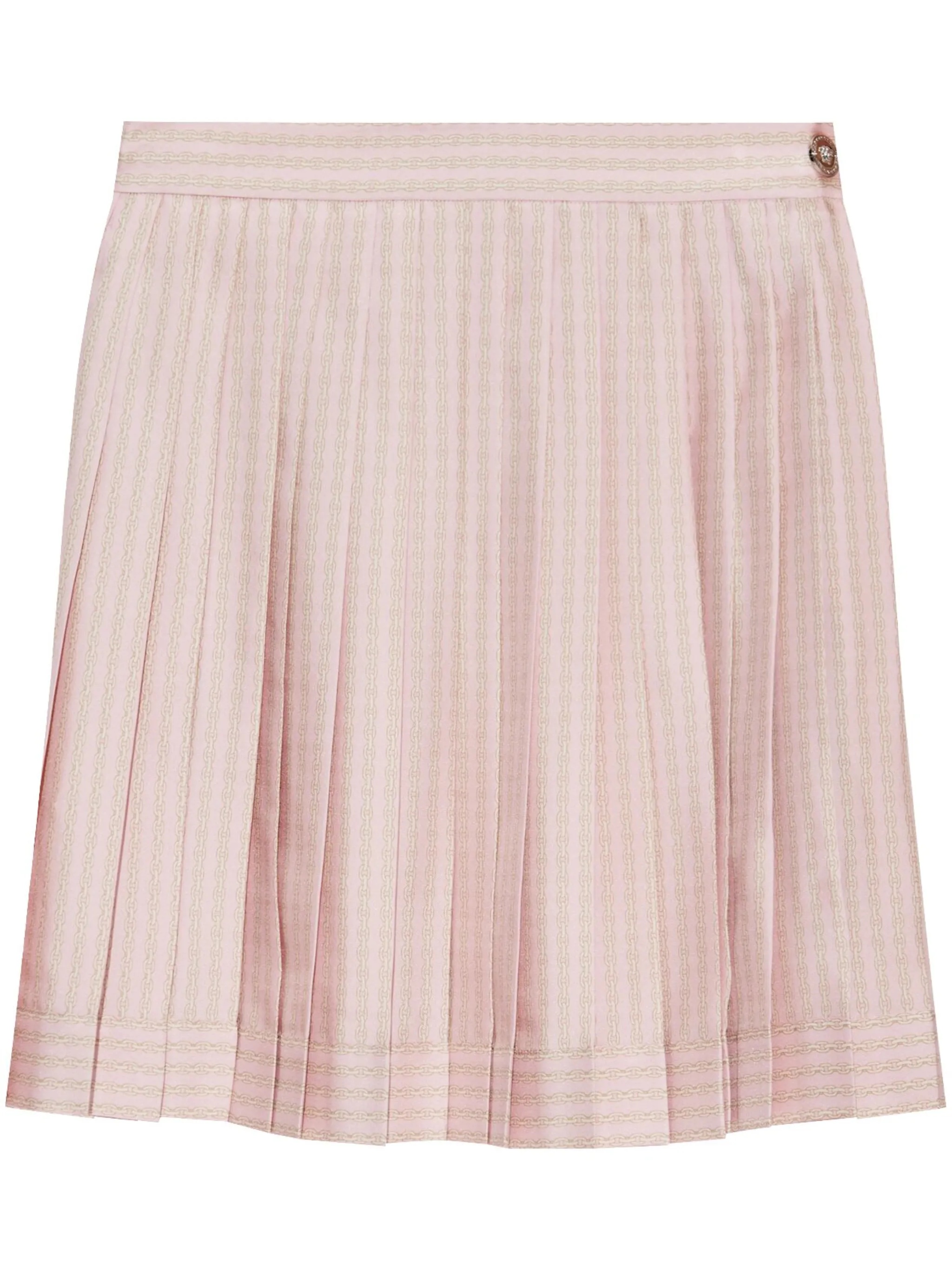 VERSACE - Women Pinstripe Chain Silk Twill Skirt - 5