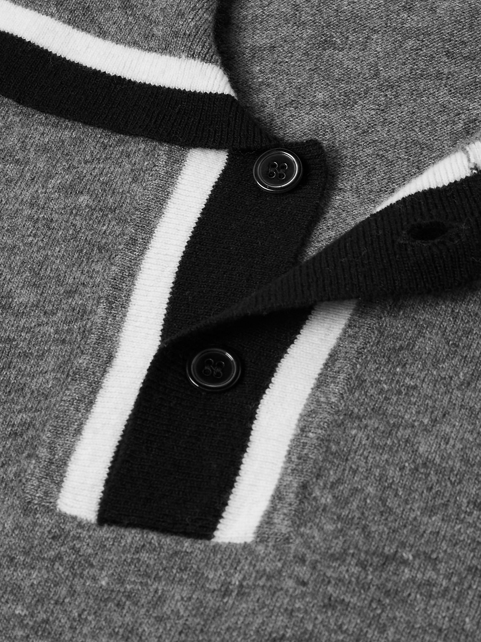 Logo-Embroidered Virgin Wool Polo Shirt Dark gray - 4
