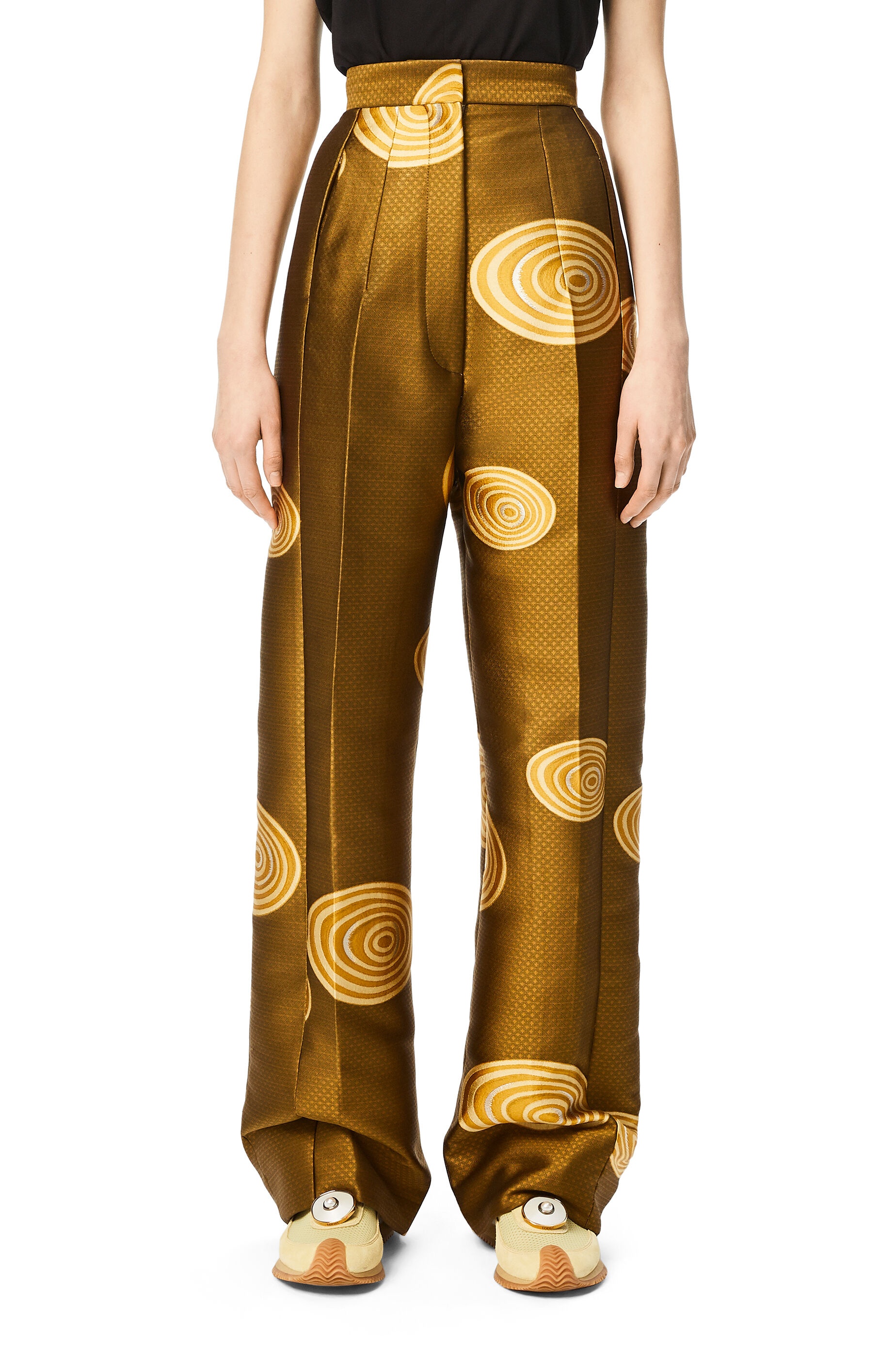 Spiral jacquard tuxedo trousers - 3