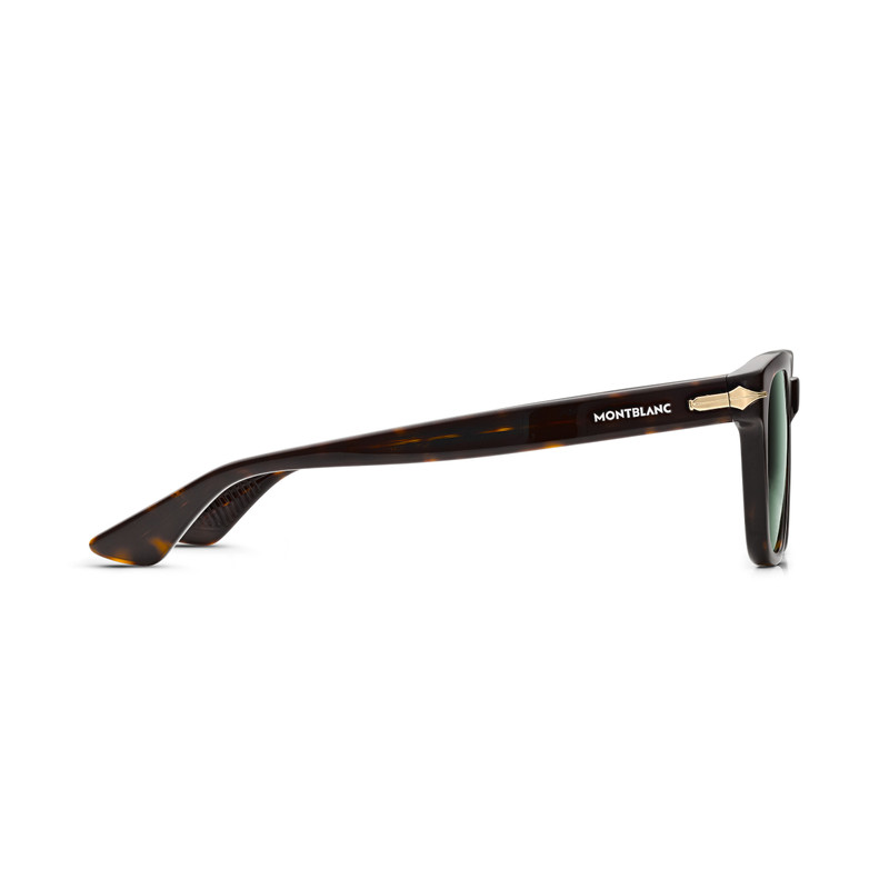 Montblanc Squared Sunglasses with Havana-Colored Acetate Frame (S) outlook