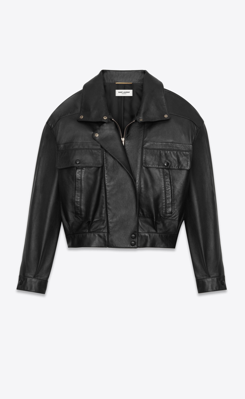 SAINT LAURENT bomber jacket in lambskin outlook