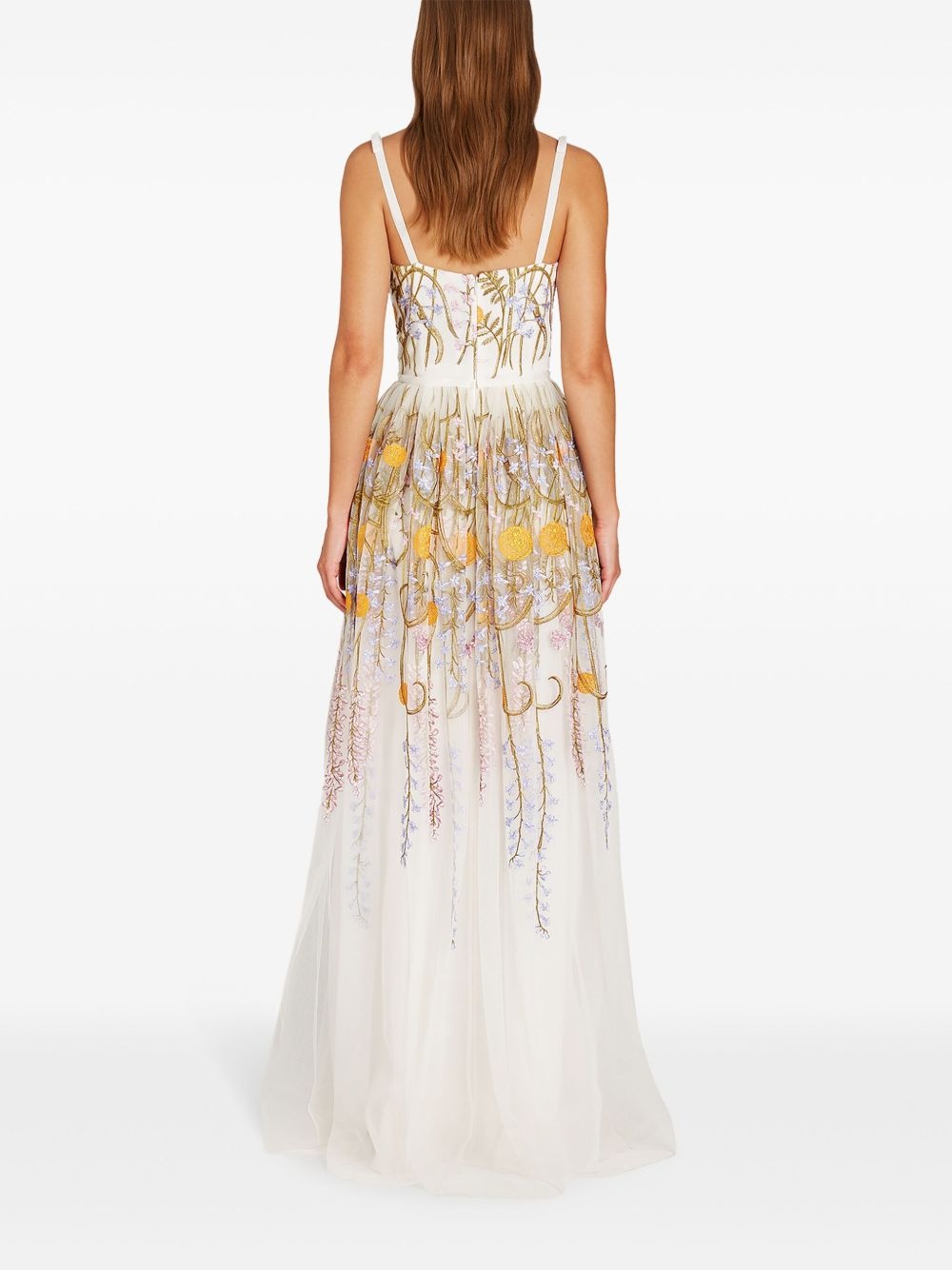 Marigold Bouquets-embroidery tulle dress - 4