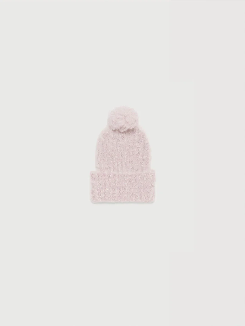 PINK ALPACA-BLEND BEANIE - 1