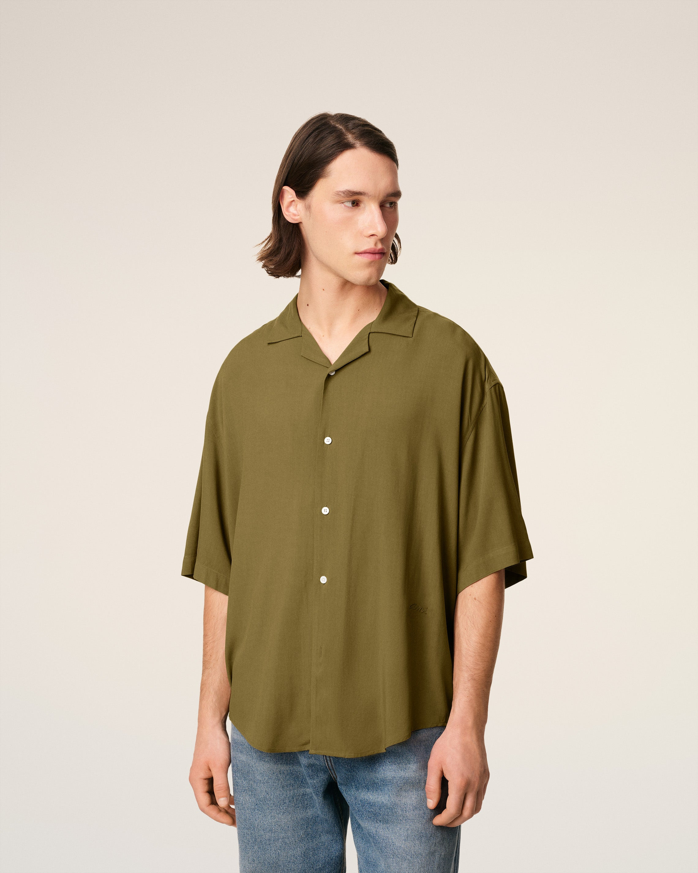 GREEN AMI CAMP SHORT SLEEVED SHIRT - 3