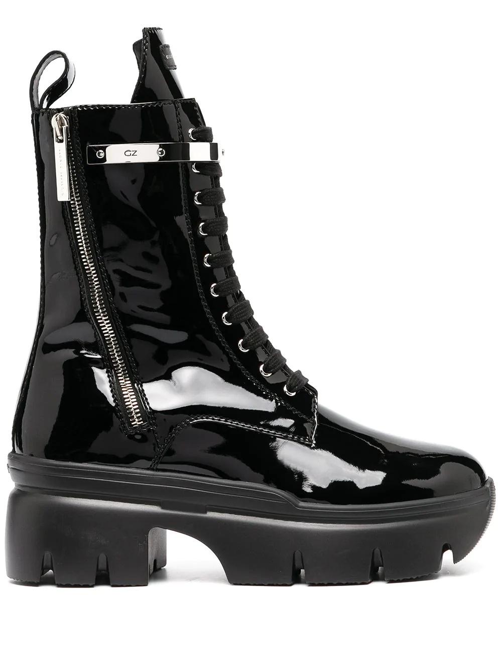 patent leather biker boots - 1