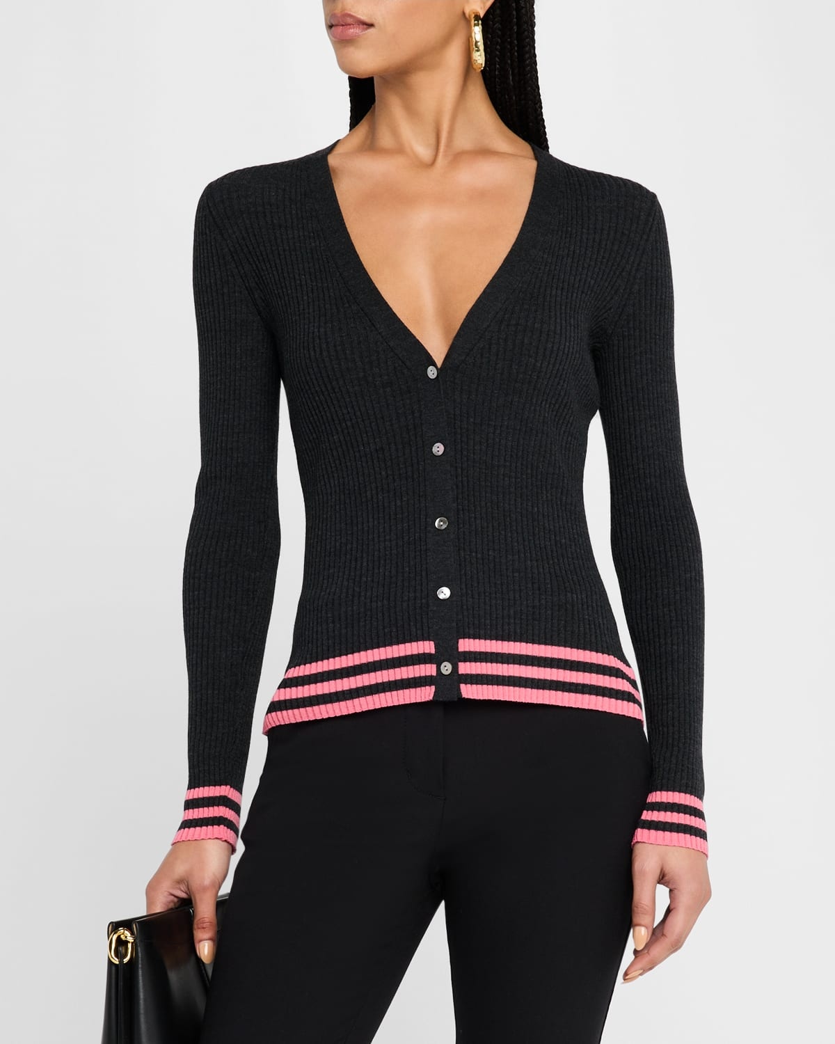 Regal Merino Tipped Cardigan - 4