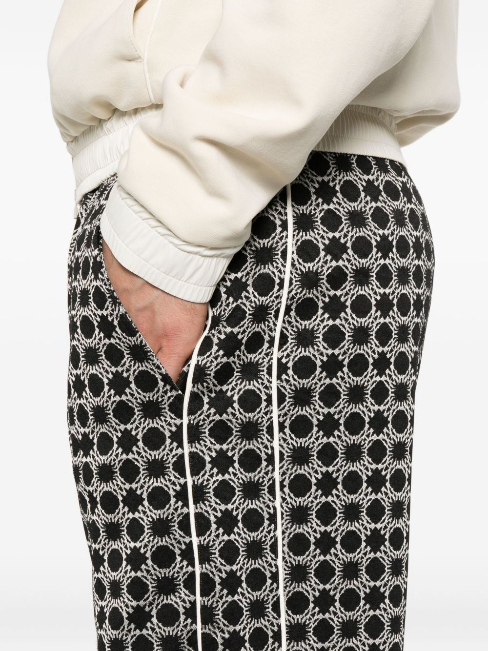 geometric-pattern drawstring trousers - 5