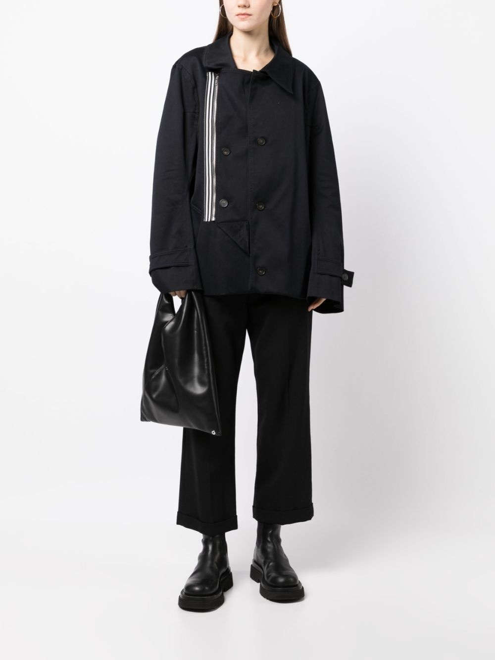 asymmetric cotton jacket - 2