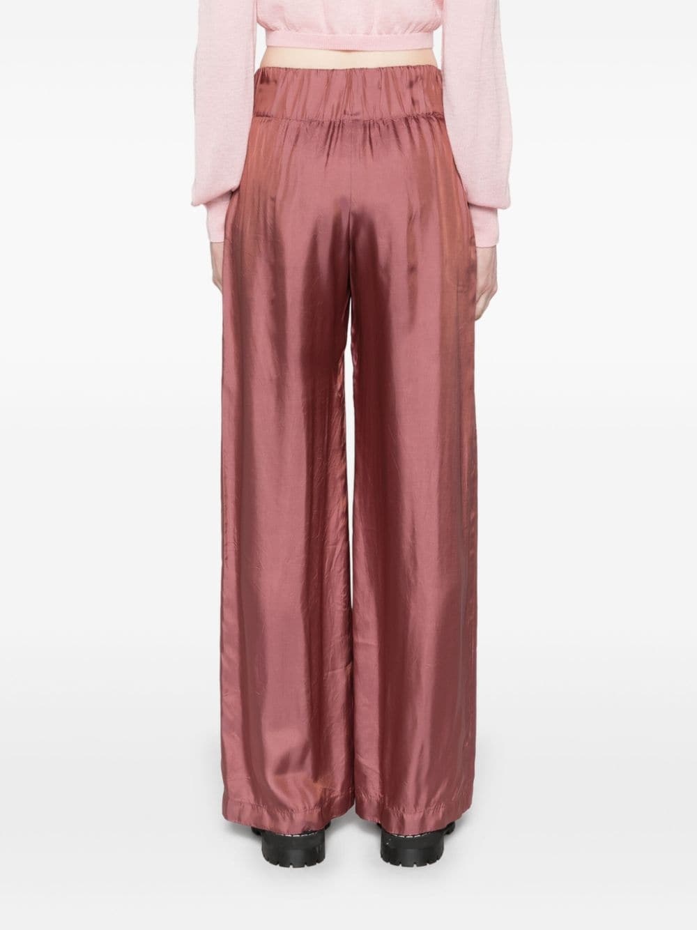 straight-leg satin trousers - 4