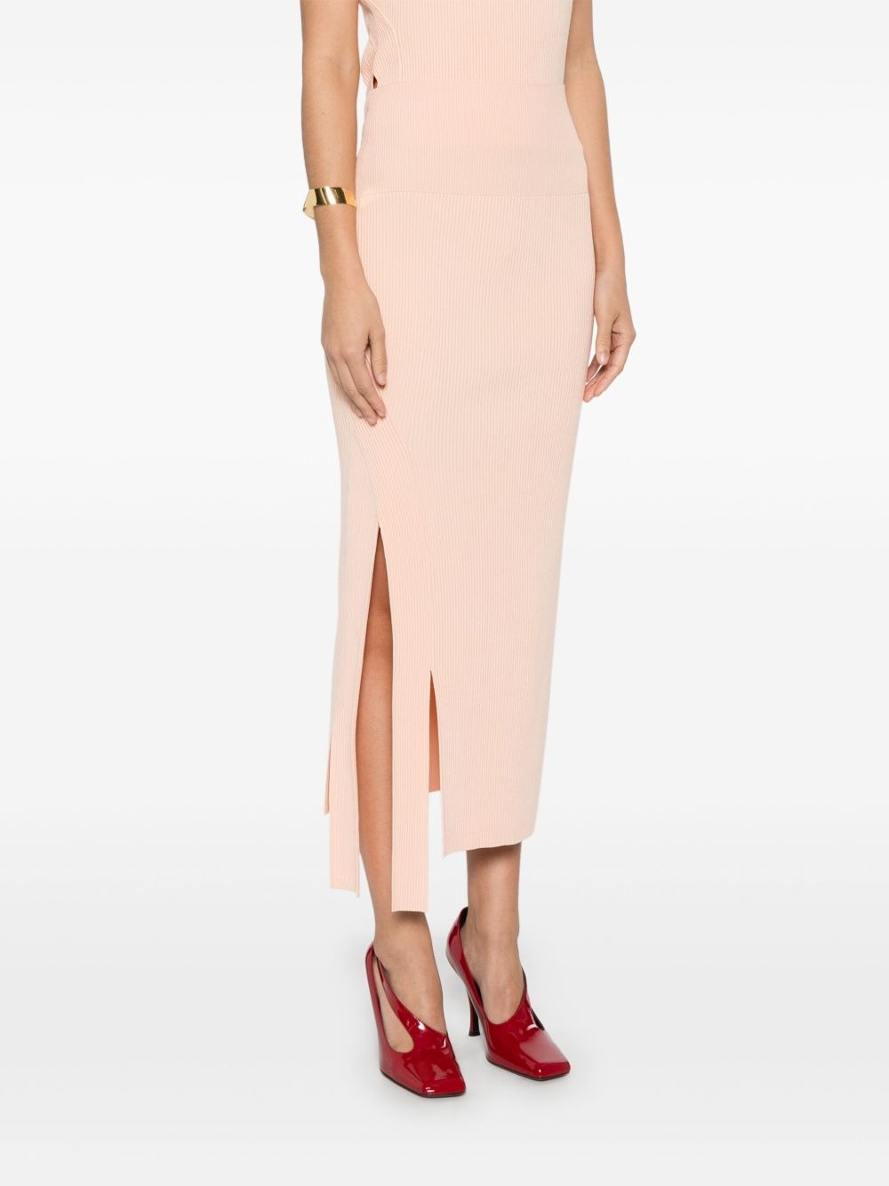ribbed-knit maxi skir - 3