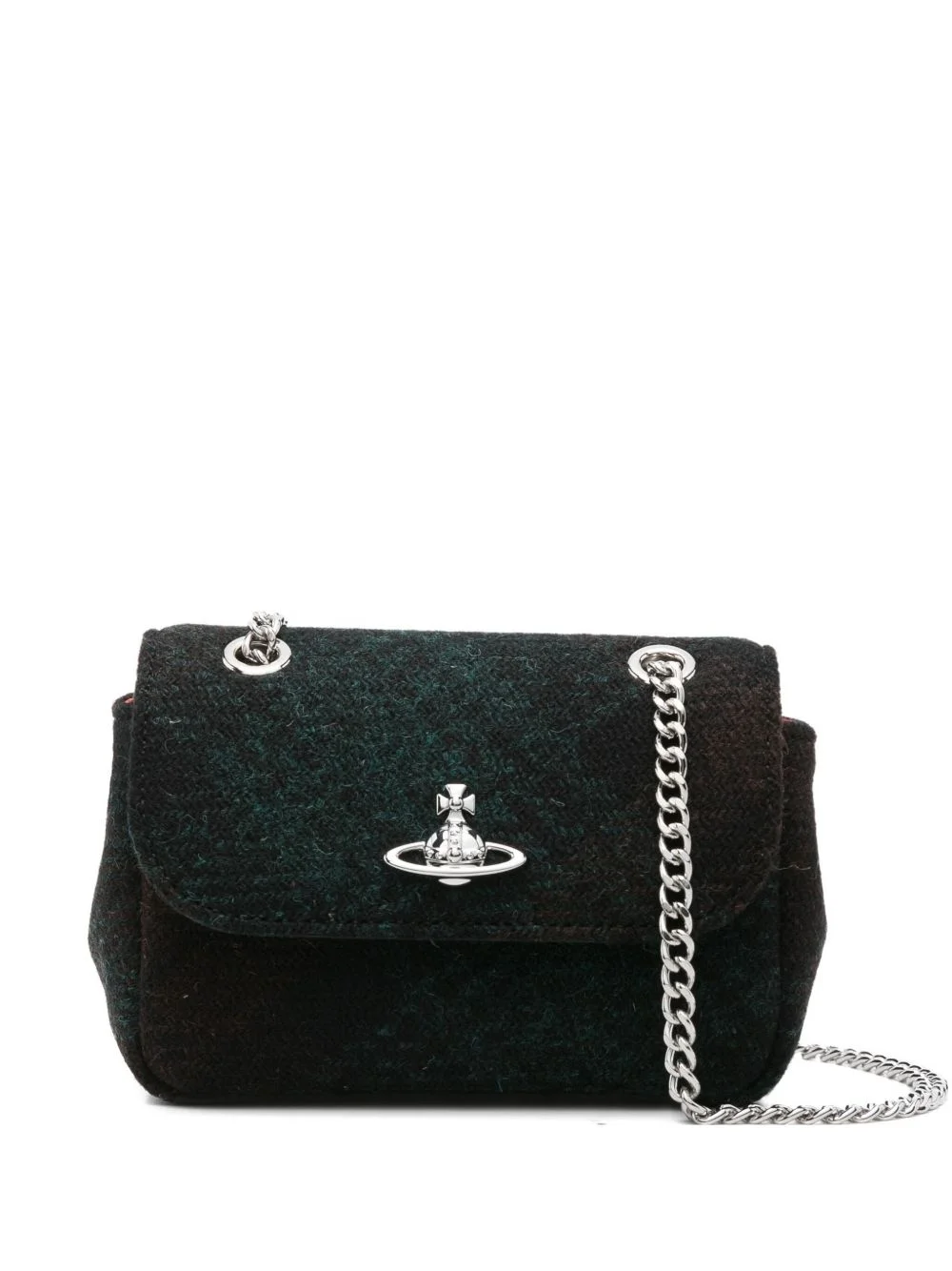 Orb-plaque chain crossbody bag - 1
