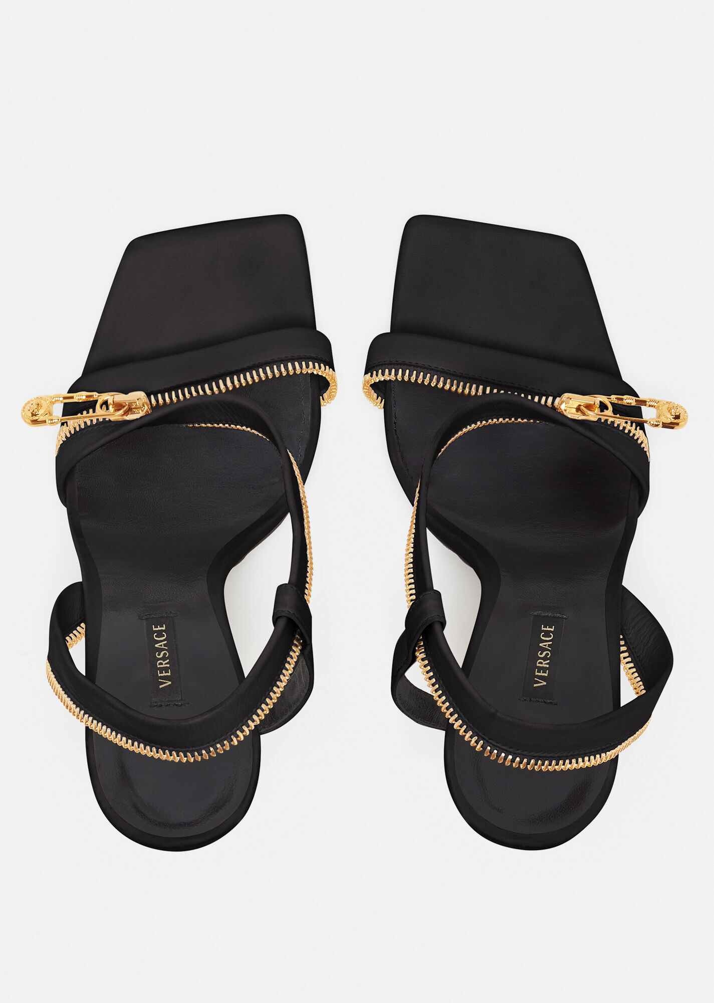 Safety Pin Leather Sandals - 5