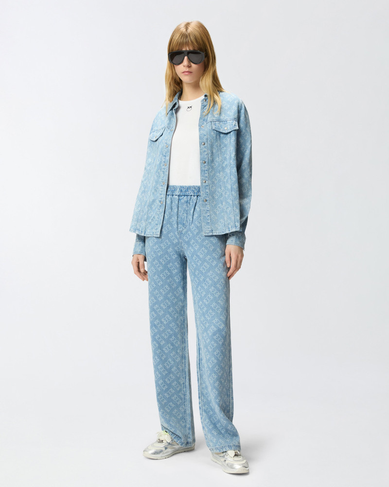 DENIM JEANS WITH LOVE BIRDS LOGO 3
