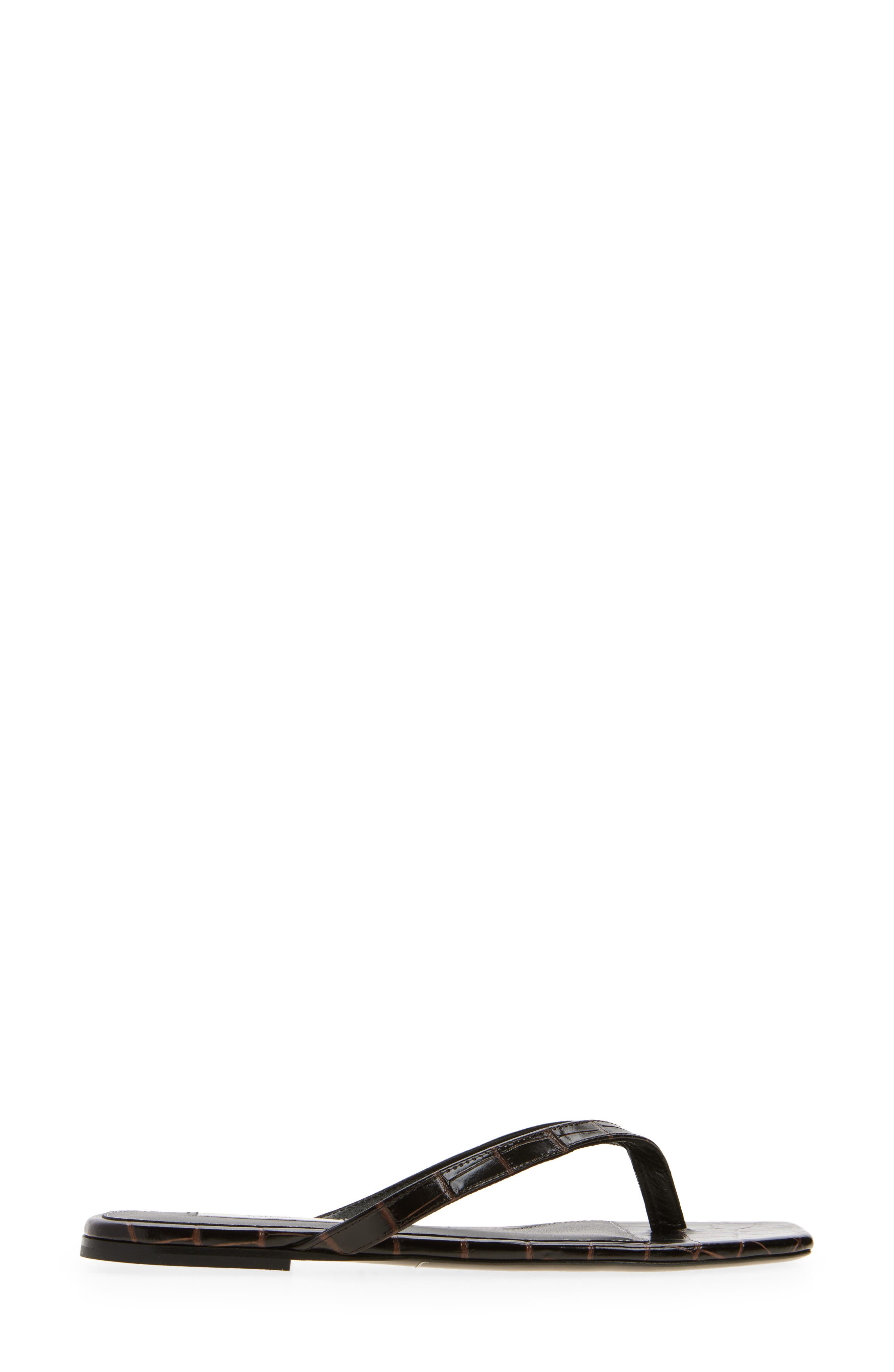TOTEME Croc Embossed Flip Flop in Dark Brown at Nordstrom - 3