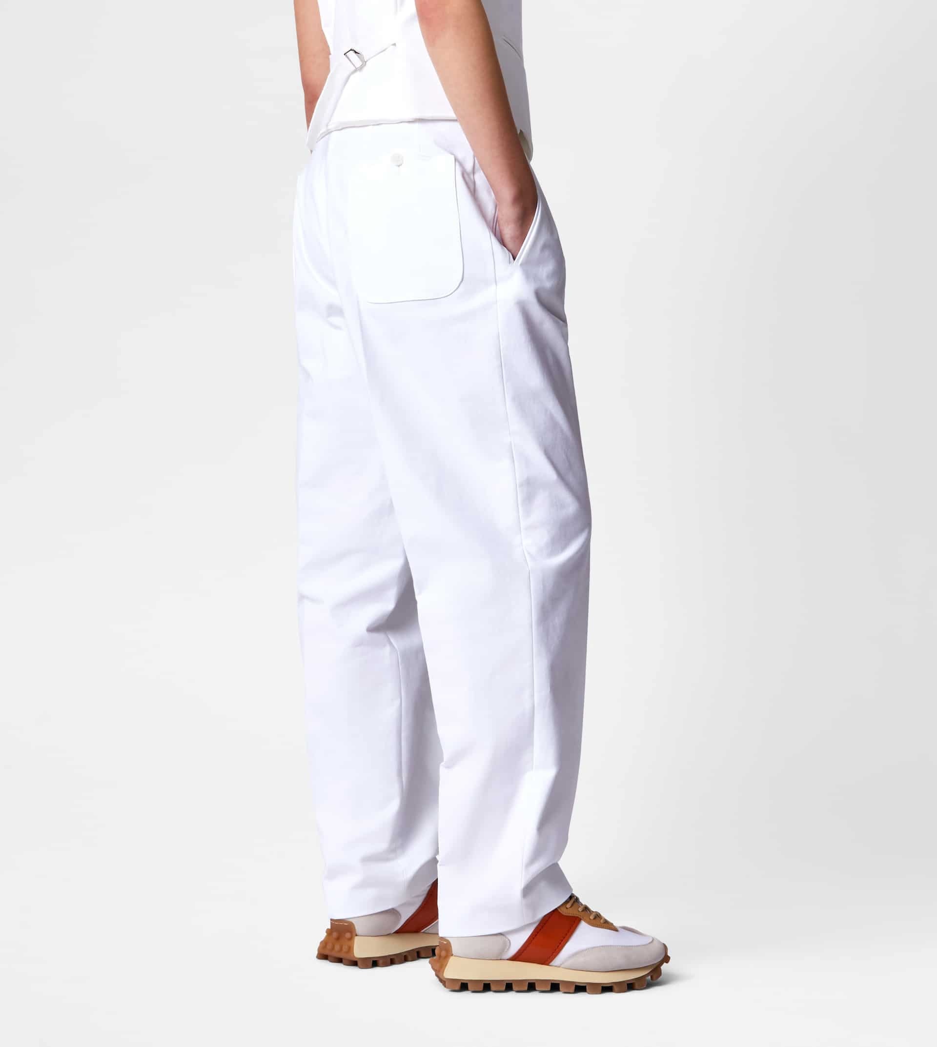 PANTS IN STRETCH COTTON - WHITE - 7