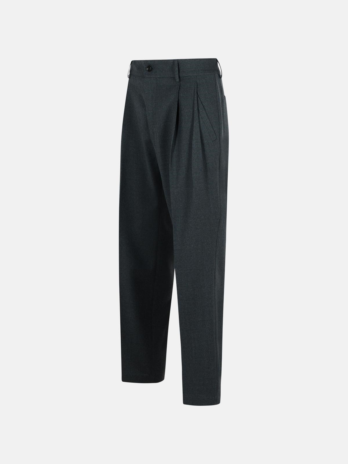 GREY VIRGIN WOOL TROUSERS - 2