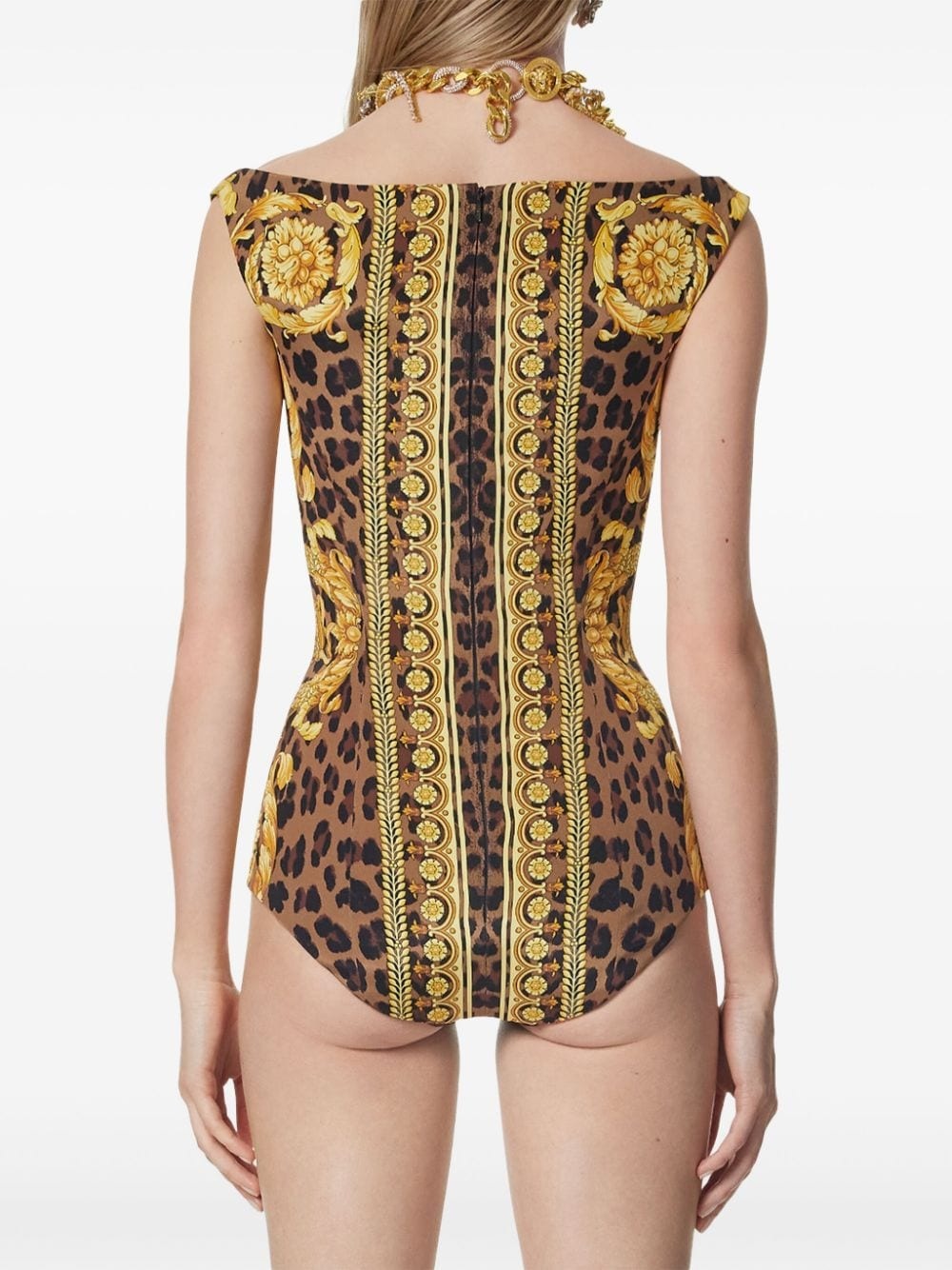 Wild Barocco silk bodysuit - 4