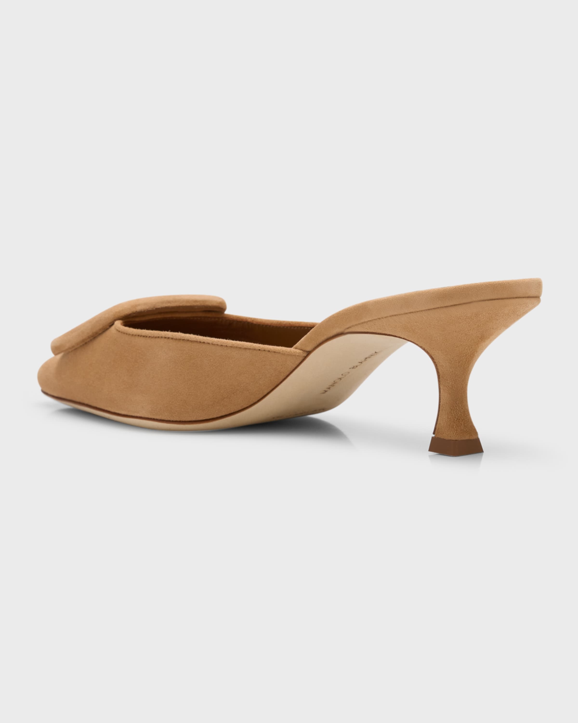 Maysale Suede Buckle Mules - 3