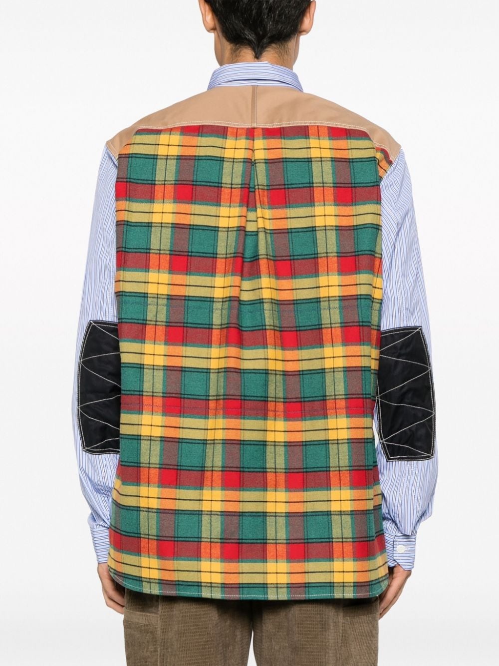 panelled cotton shirt - 4