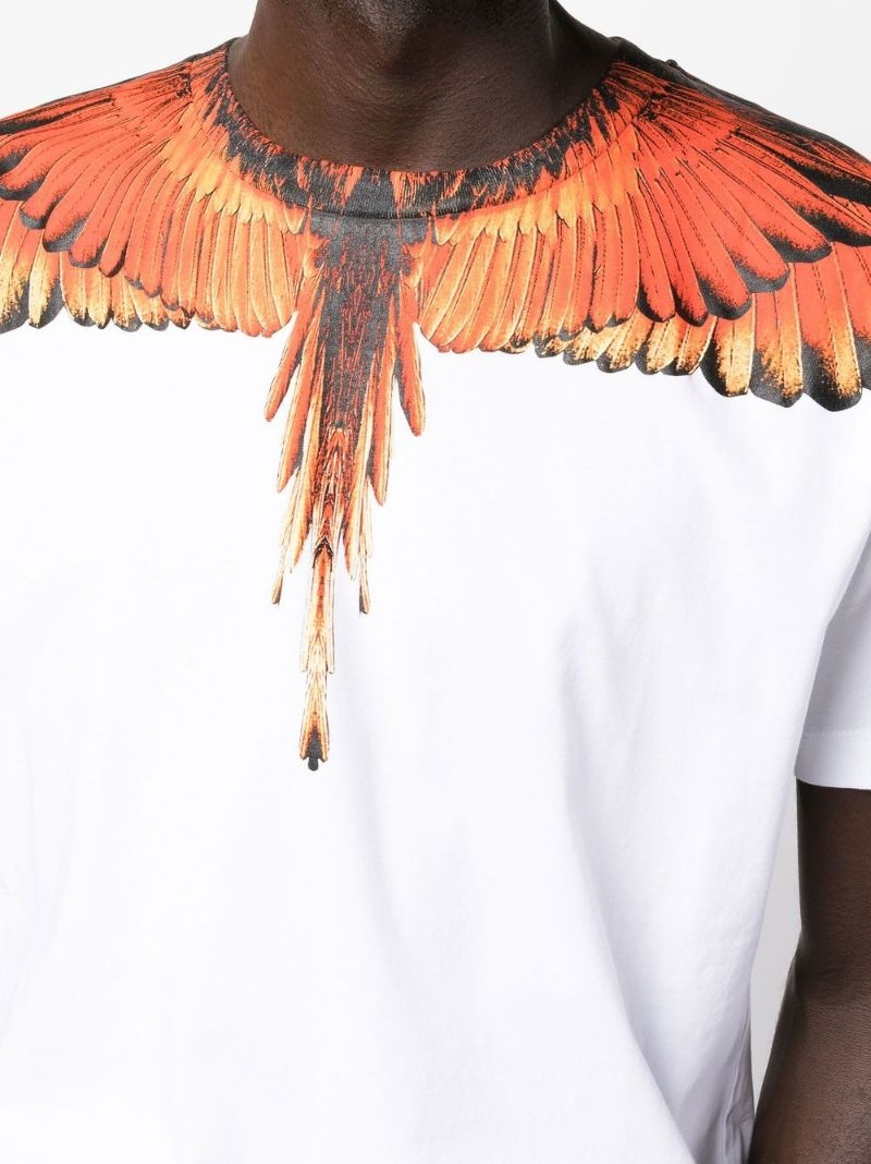 feather-print short-sleeve T-shirt - 5