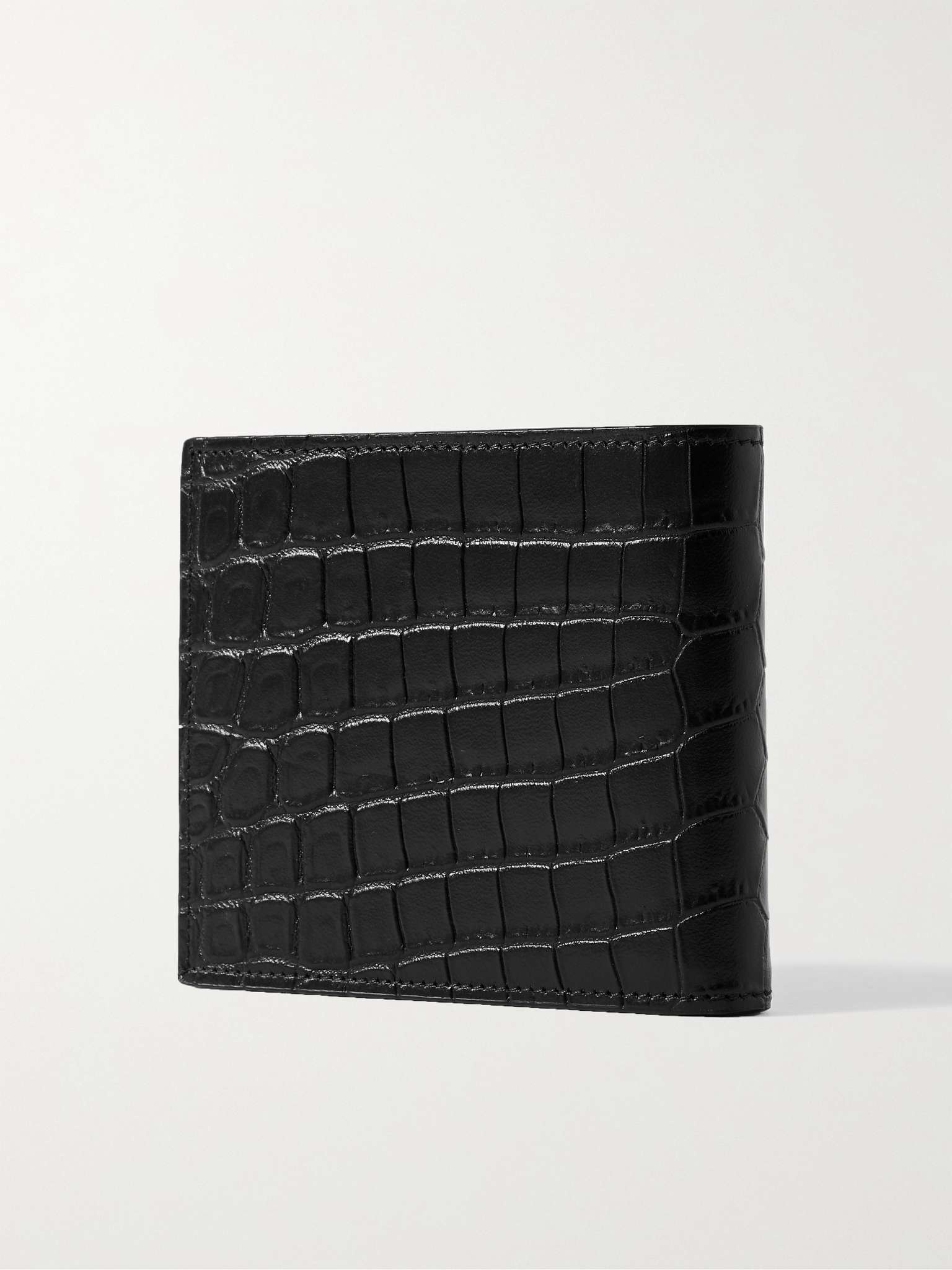 Logo-Appliquéd Croc-Effect Leather Billfold Wallet - 3