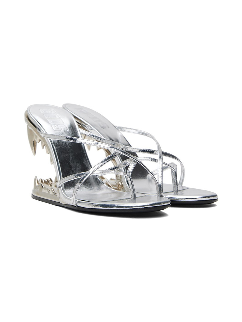 metallic 105mm heeled sandals 4