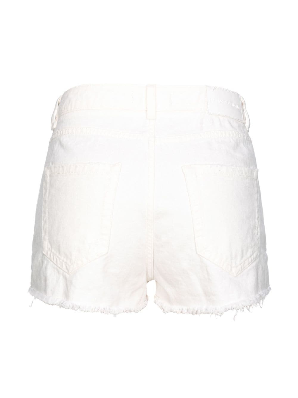 high-rise frayed-hem denim shorts - 3