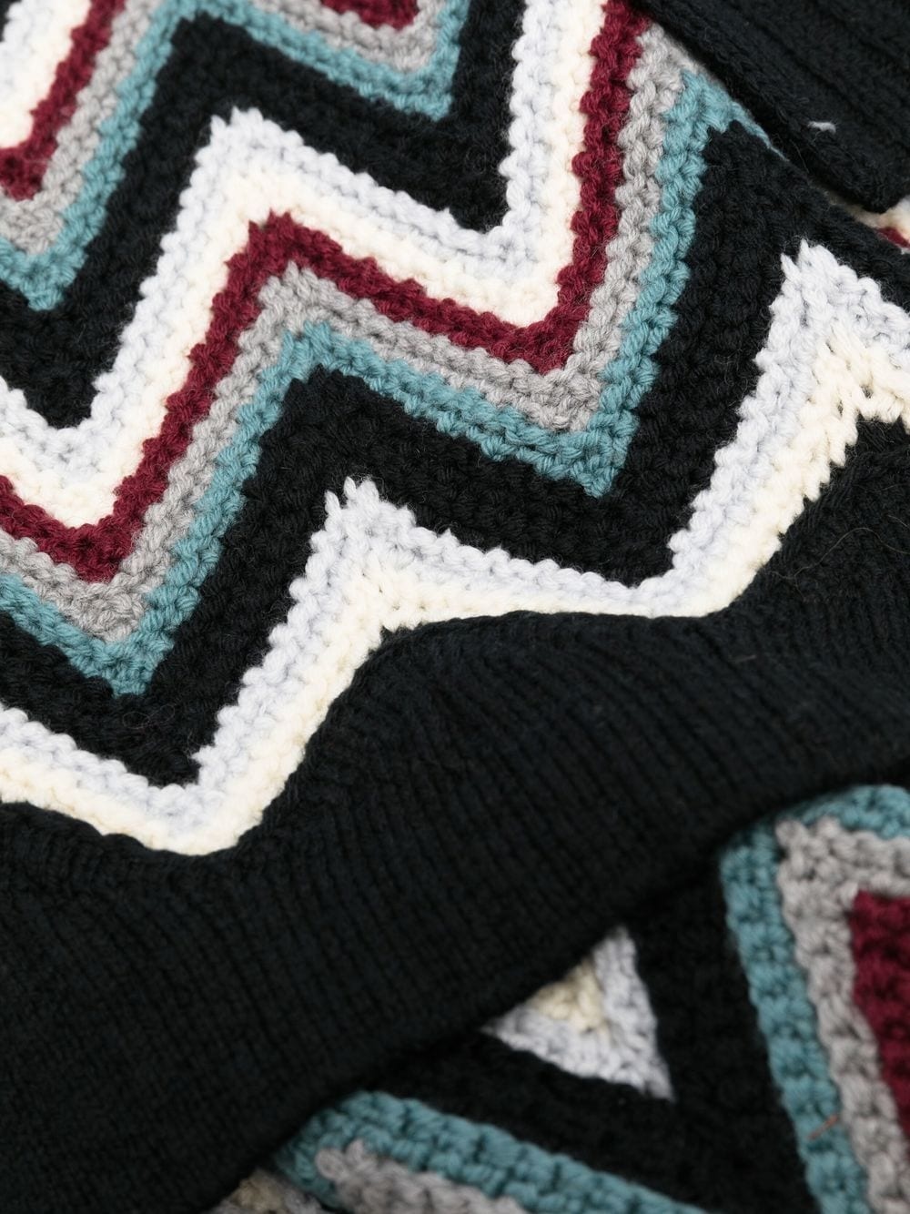 chevron-knit wool scarf - 2
